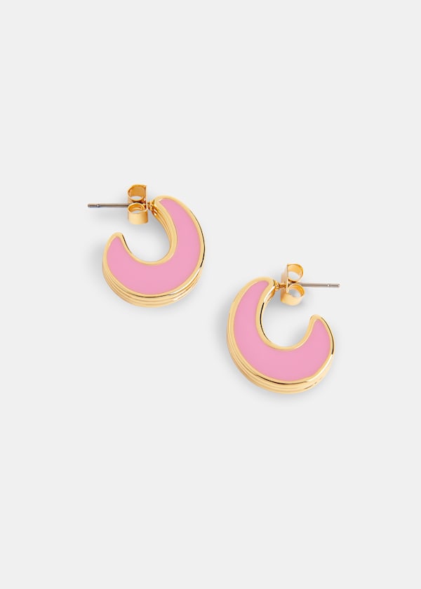 Pink Double Enamel Earring