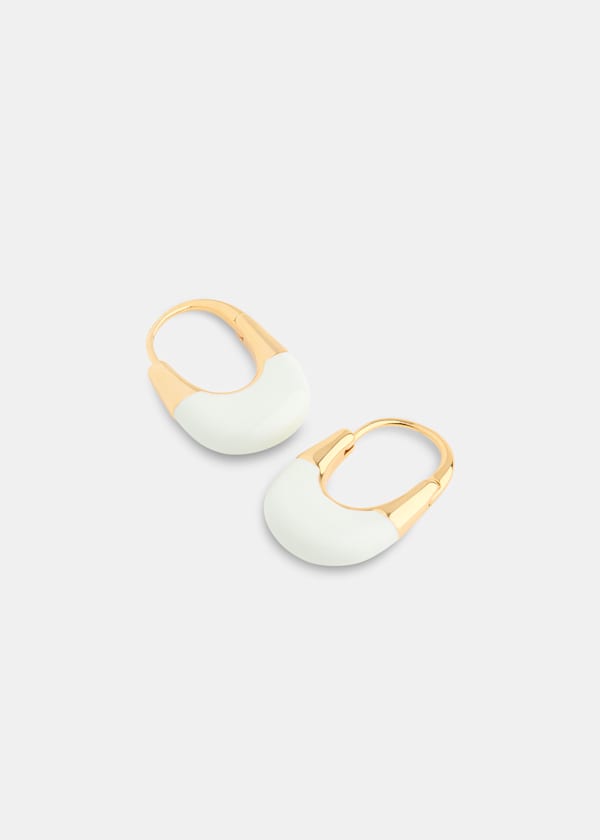 Neutral Enamel Oval Hoop