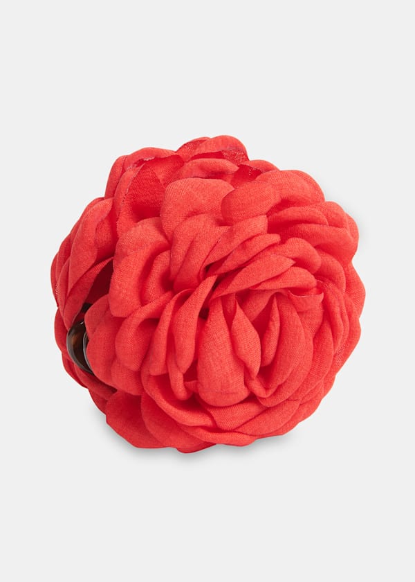 Red Flower Claw Clip