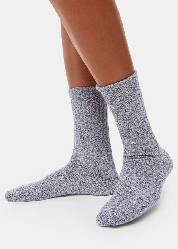 Navy Chunky Marl Socks