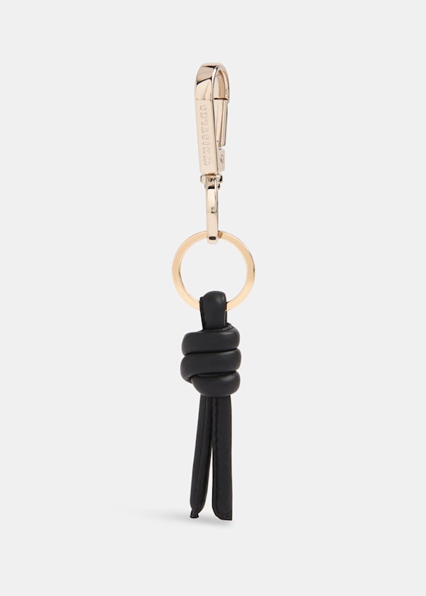 Black Leather Knotted Keyring