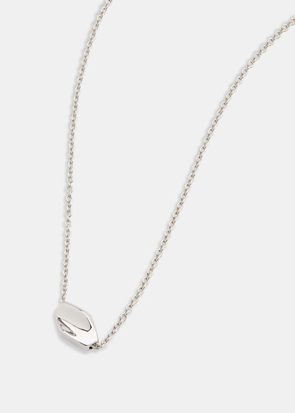Silver Bead Pendant Necklace