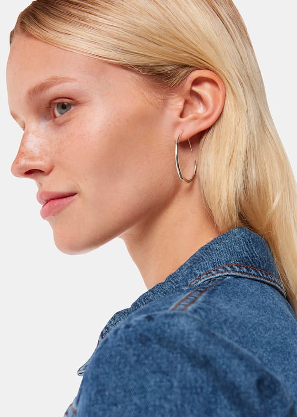 Silver Wire Hoop Earring