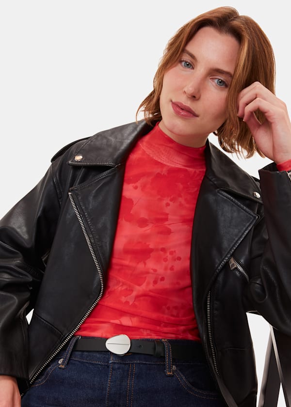 Black Oval Buckle Belt