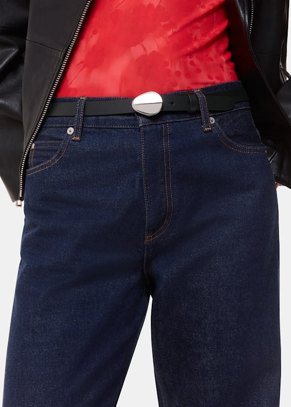 Black Oval Buckle Belt