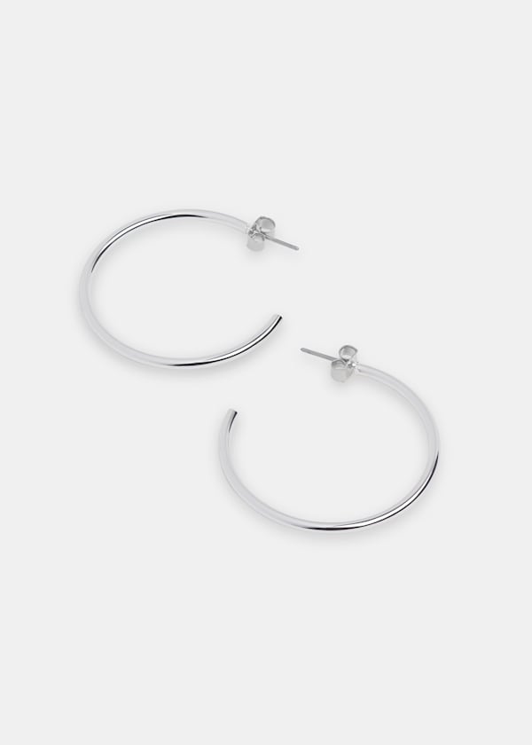 Silver Large Classic Hoop Earring