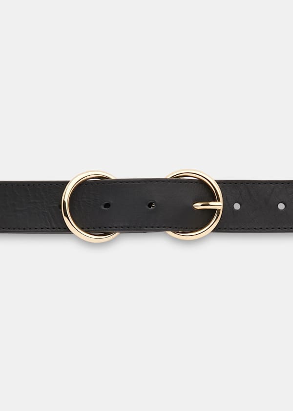 Black Double Ring Buckle Belt