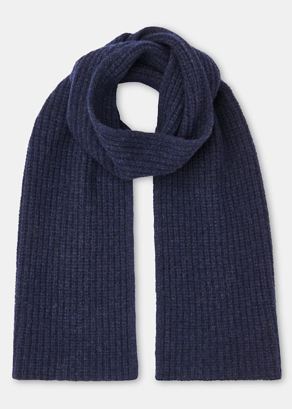 Navy Lambswool Scarf