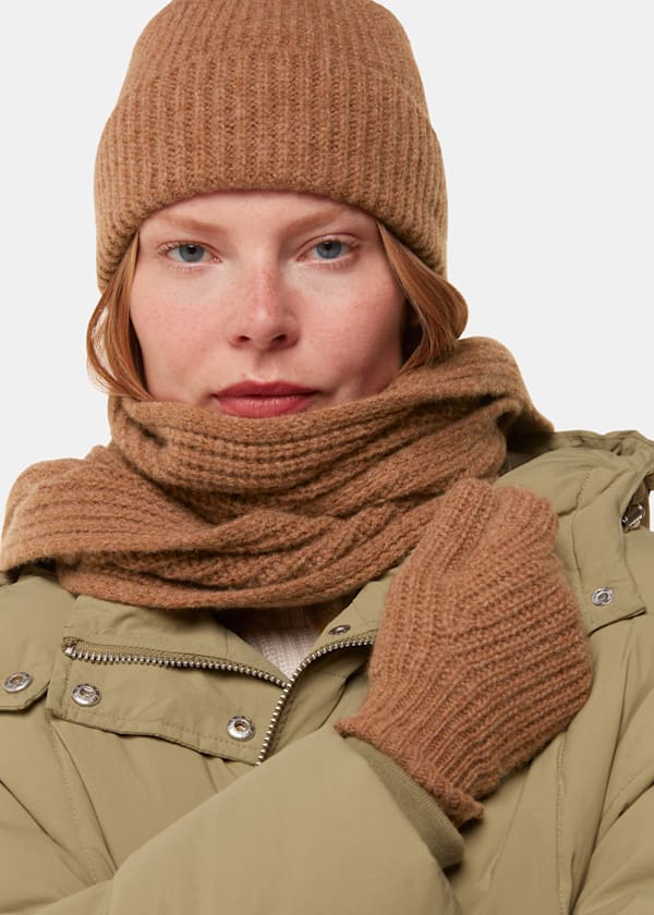 Camel Lambswool Scarf