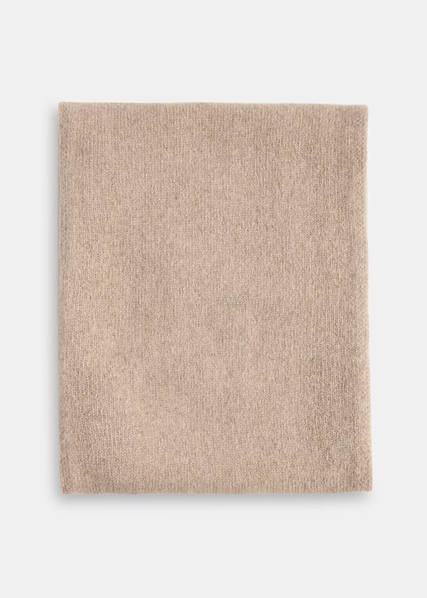 Taupe Cashmere Wool Blend Scarf