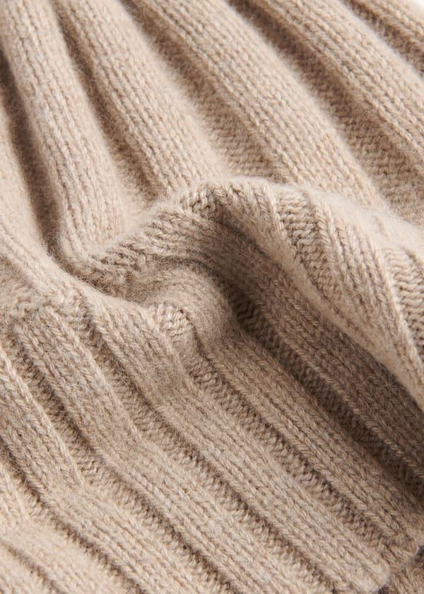 Taupe Cashmere Wool Blend Hat