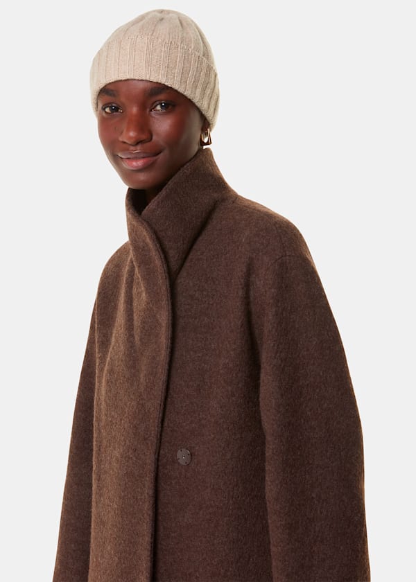 Taupe Cashmere Wool Blend Hat