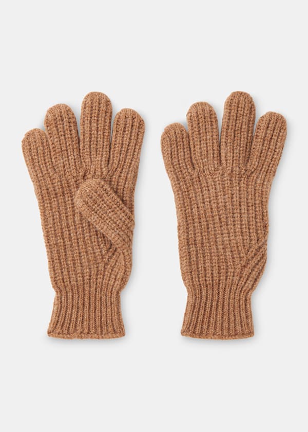 Camel Lambswool Gloves