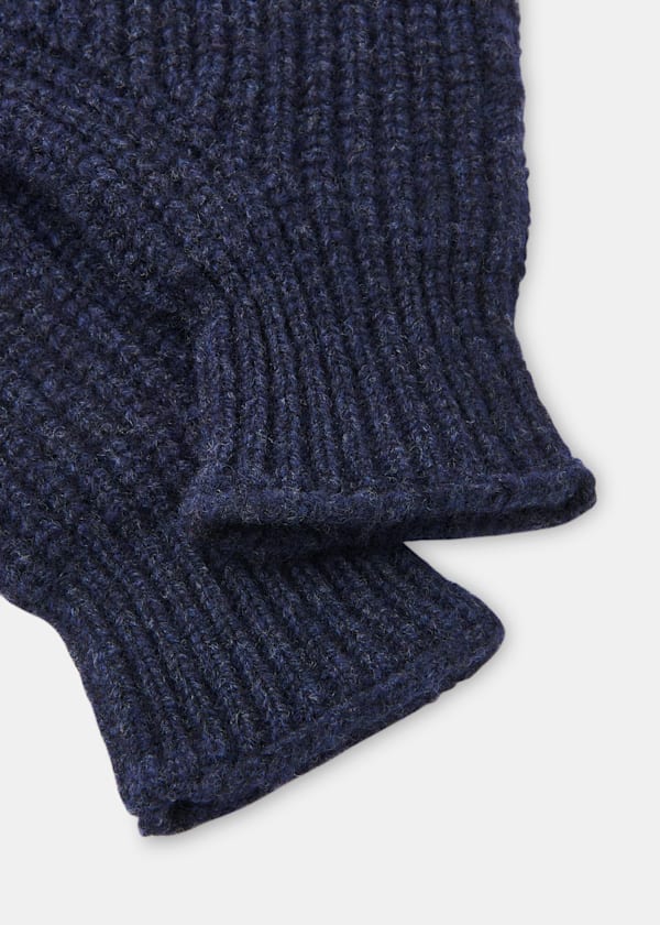 Navy Lambswool Gloves