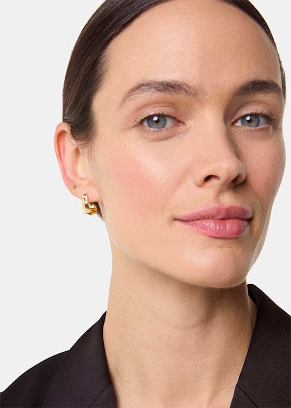 Gold Diamante Mini Curved Earring