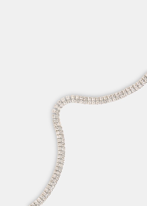 Silver Double Gem Necklace