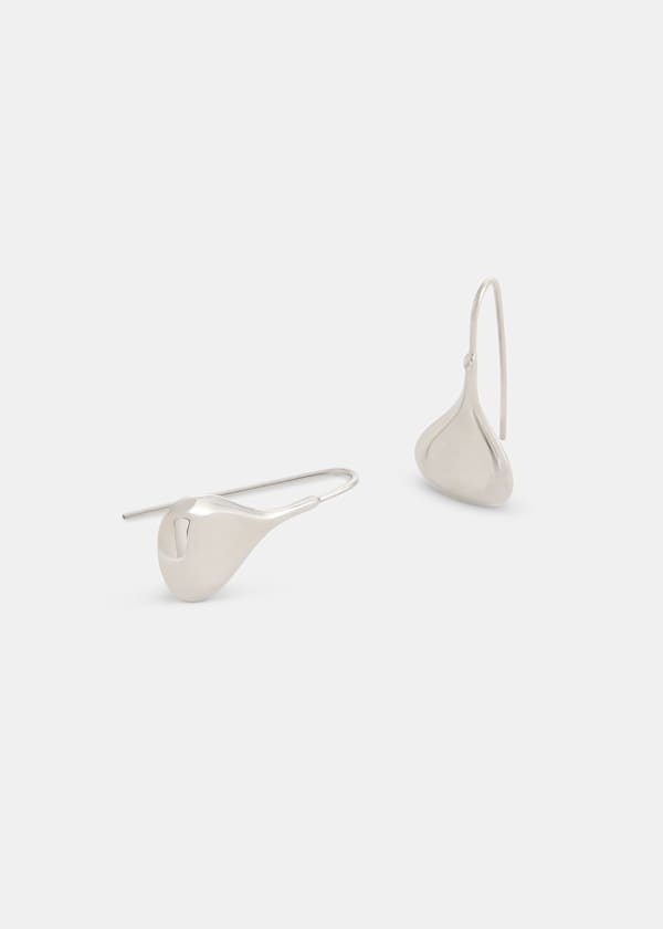 Silver Flat Teardrop Wire Earring