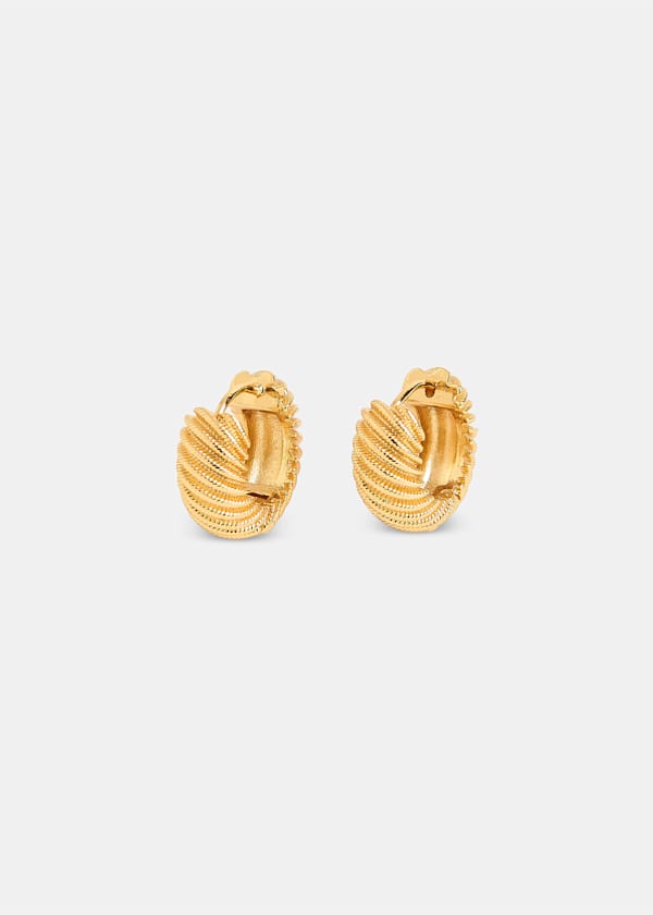 Gold Mini Textured Hoop Earring