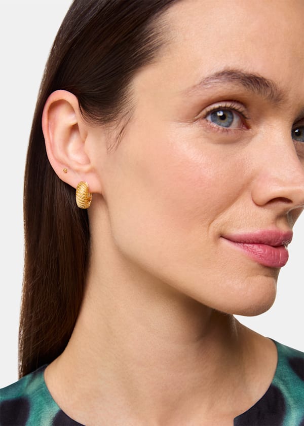Gold Mini Textured Hoop Earring