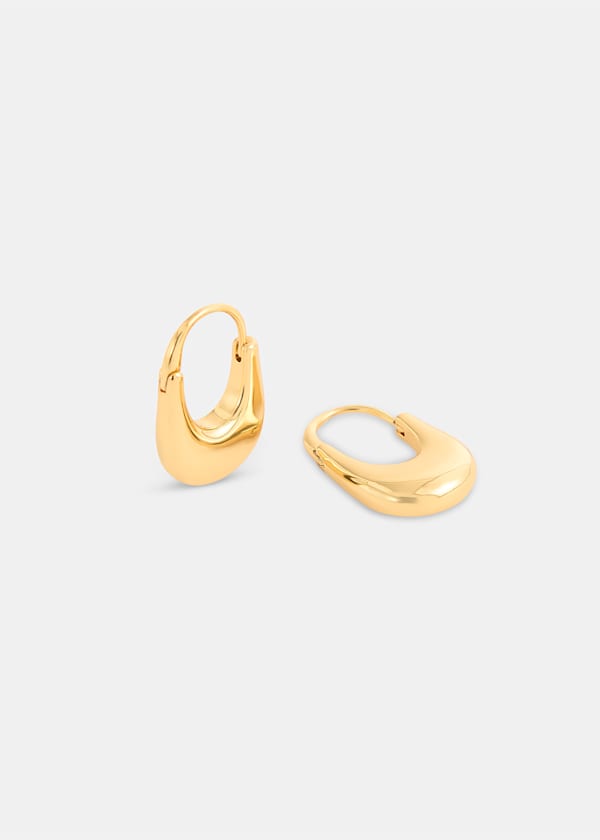 Gold Oval Hoop Earring