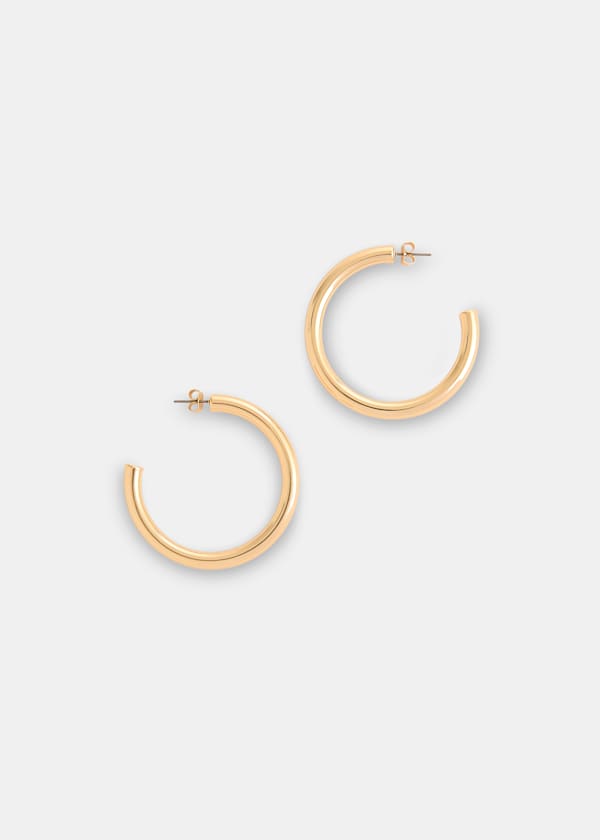 Gold Tubular Large Hoop