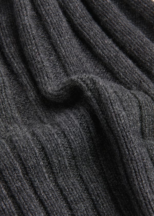 Dark Grey Cashmere Wool Blend Hat