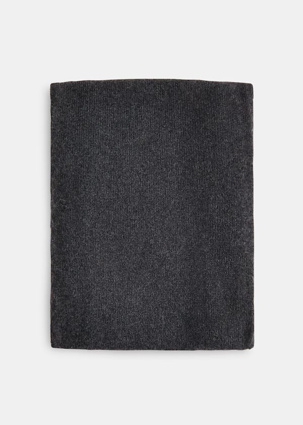 Dark Grey Cashmere Wool Blend Scarf