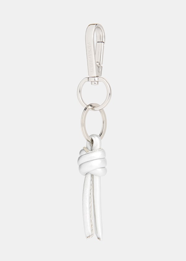 Silver Leather Knotted Keyring