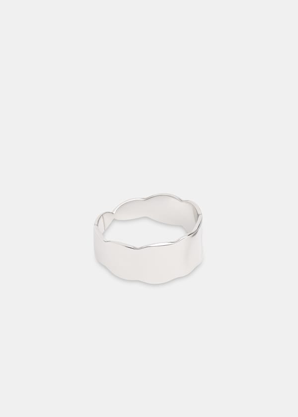 Silver Scalloped Edge Ring