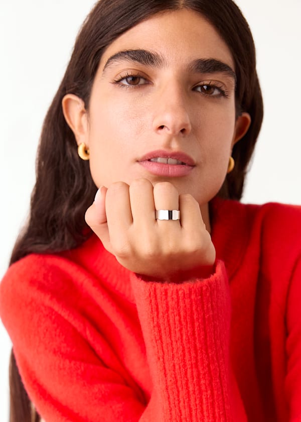 Silver Scalloped Edge Ring