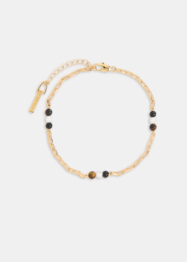 Gold Beaded Chain Anklet