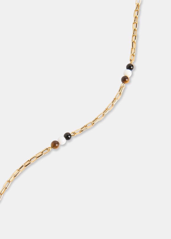 Gold Beaded Chain Necklace