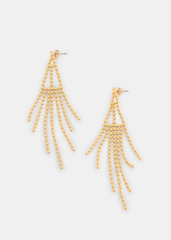 Gold Seed Bead Statement Earring