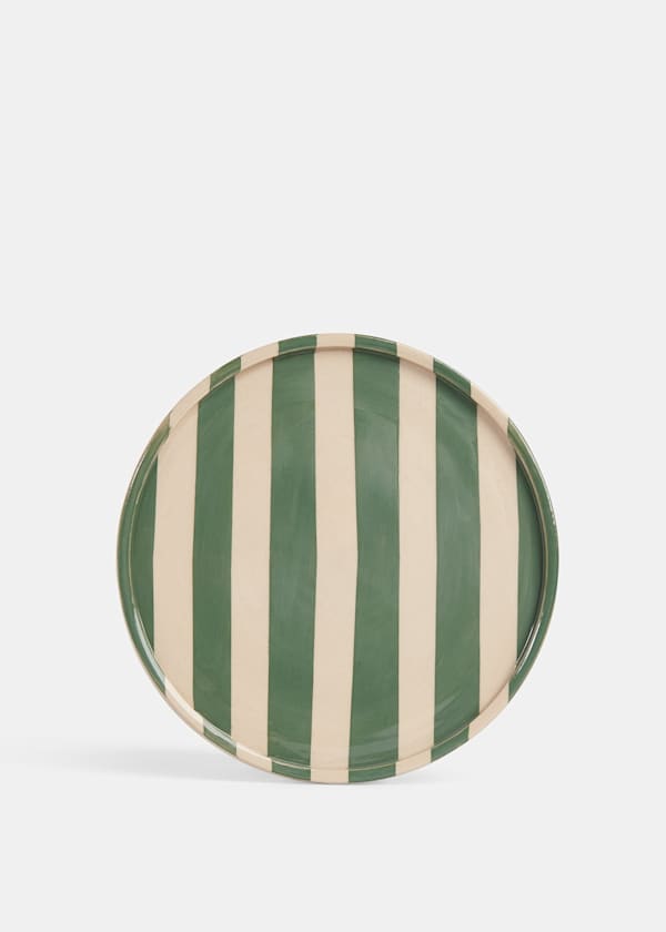 Green KS Duci Stripe Dinner Plate
