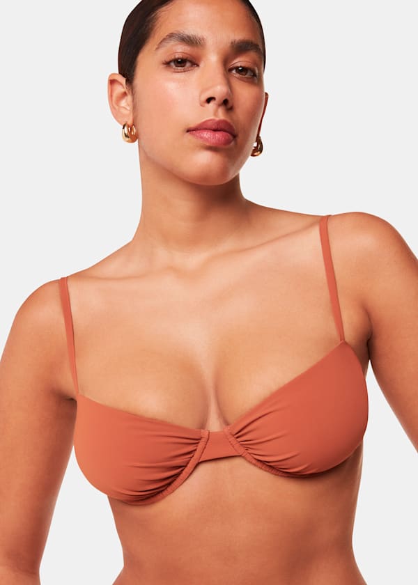 Rust The Longing Ruched Underwired Bikini Top