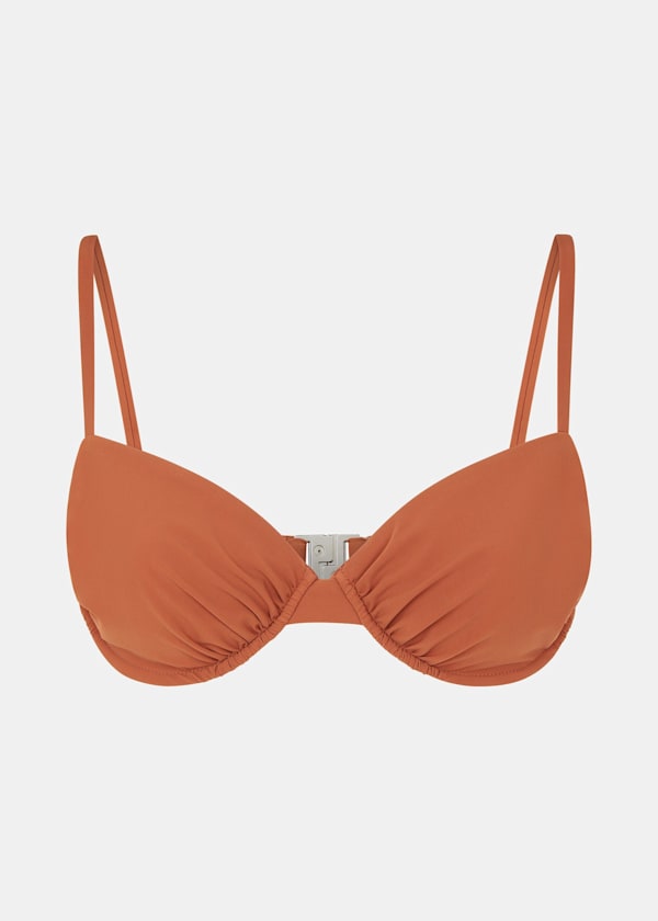 Rust The Longing Ruched Underwired Bikini Top