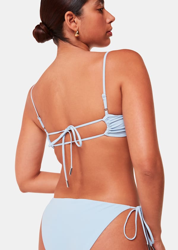 Pale Blue The Longing Open-Back Bikini Top