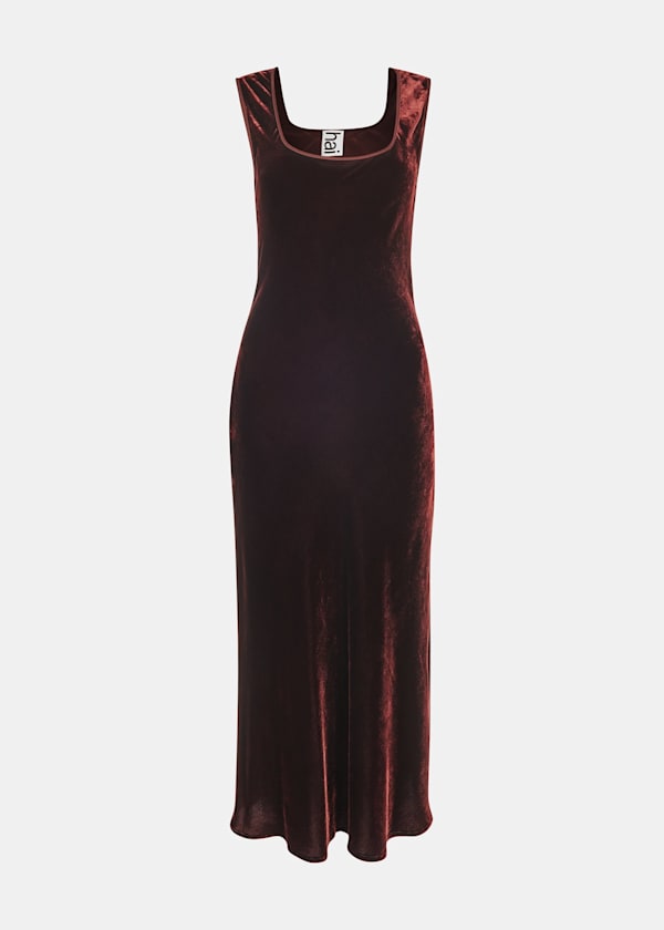 Brown Hai Velvet Sienna Dress