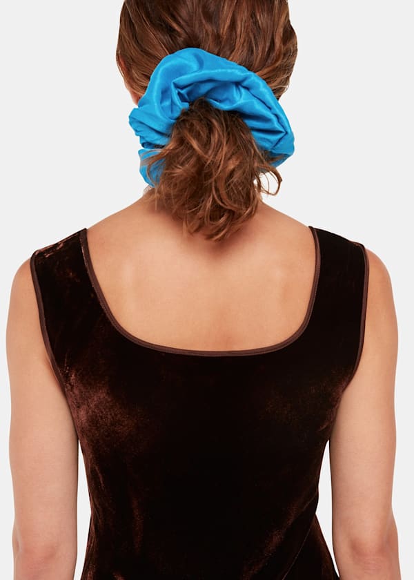 Blue Hai Dupion Scrunchie