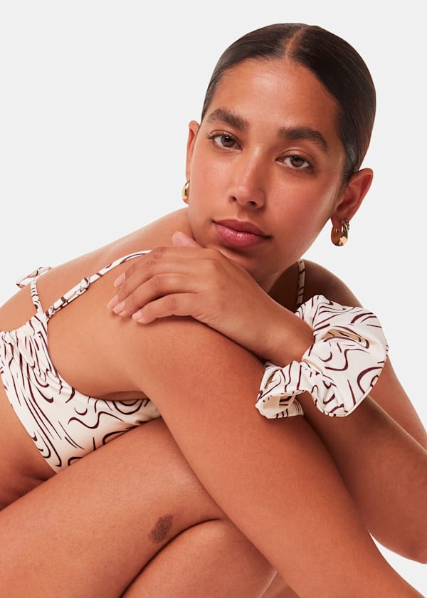 Multicolour The Longing Wave Print Swim Scrunchie