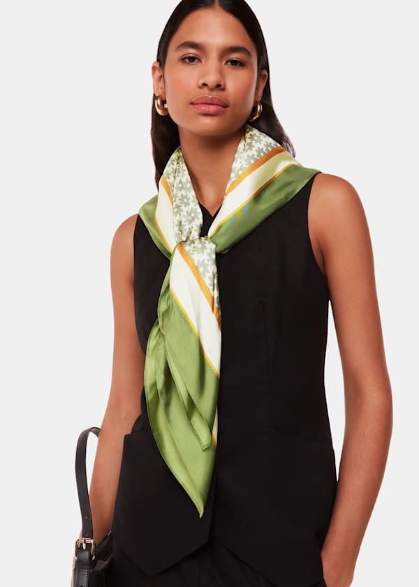 Blue Sahar Buttercup Silk Scarf