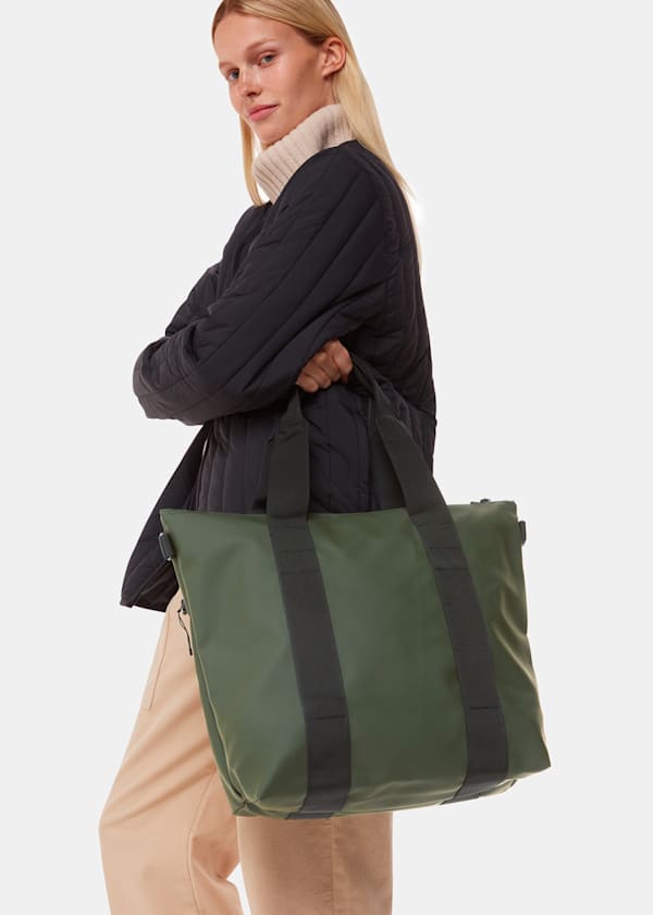 Dark Green Rains Tote Bag