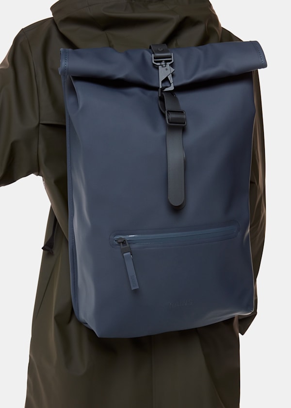 Navy Rains Rolltop Back Pack
