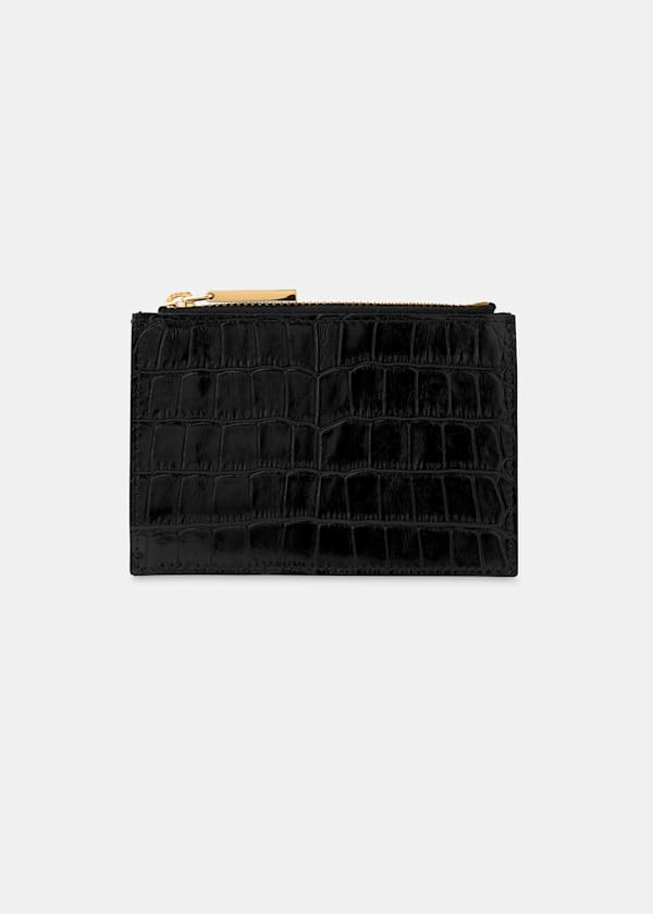 Black Shiny Croc Coin Purse