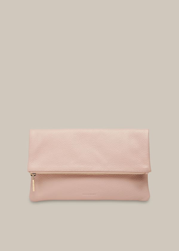 Nude Chapel Zip Foldover Clutch
