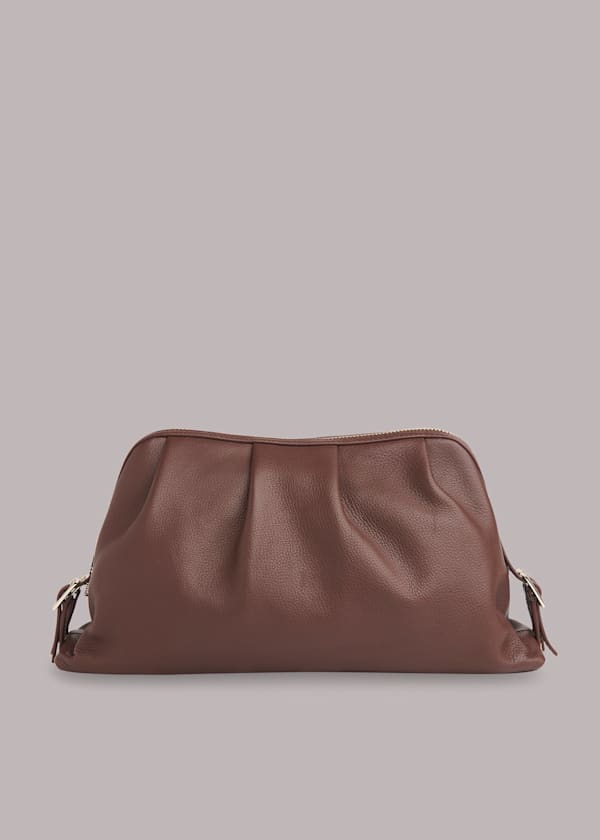 Burgundy Austen Pleated Clutch