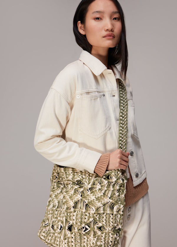 Khaki Lea Crochet Bag