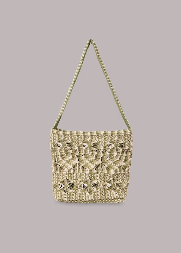 Khaki Lea Crochet Bag