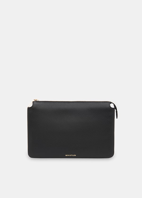 Black Elita Double Pouch Clutch