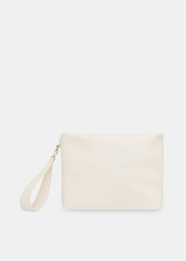 Ivory Avah Zip Top Clutch